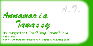 annamaria tamassy business card